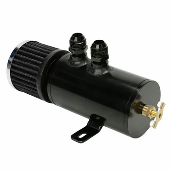 

Black Oil Catch Can Kit Reservoir Tank Breather Filter Kit 750 ML 10AN ports