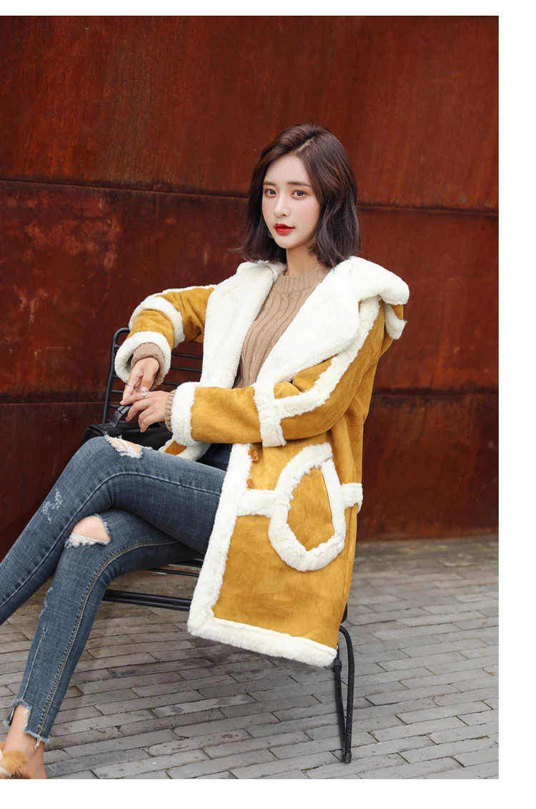 Lambs Wool Coat Female Winter New Products Korean-style Students Trend Loose Thick Warm Suede Cotton-padded Coat