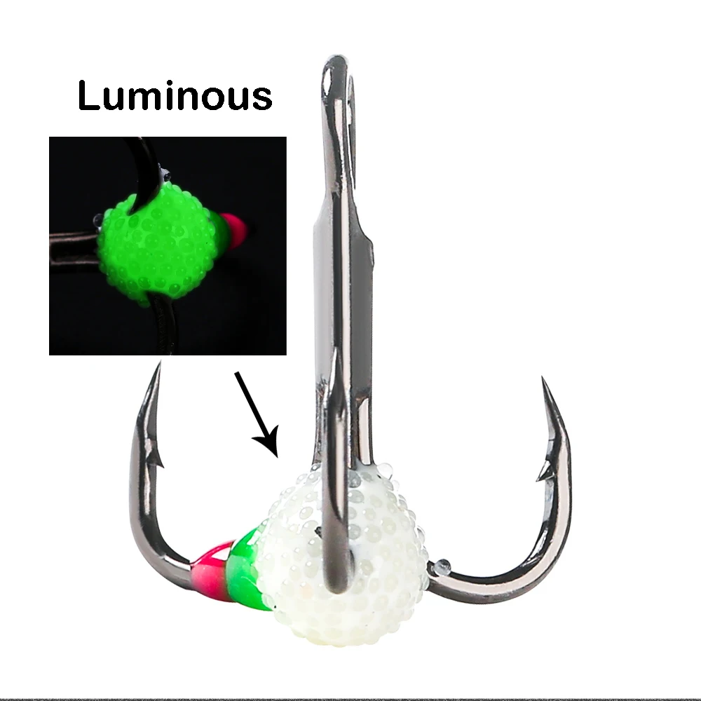 JOHNCOO 5 шт. зимняя ледяная приманка на рыболовный крючок 6#8#10# Тройной Крючок из высокоуглеродистой стали острый крючок