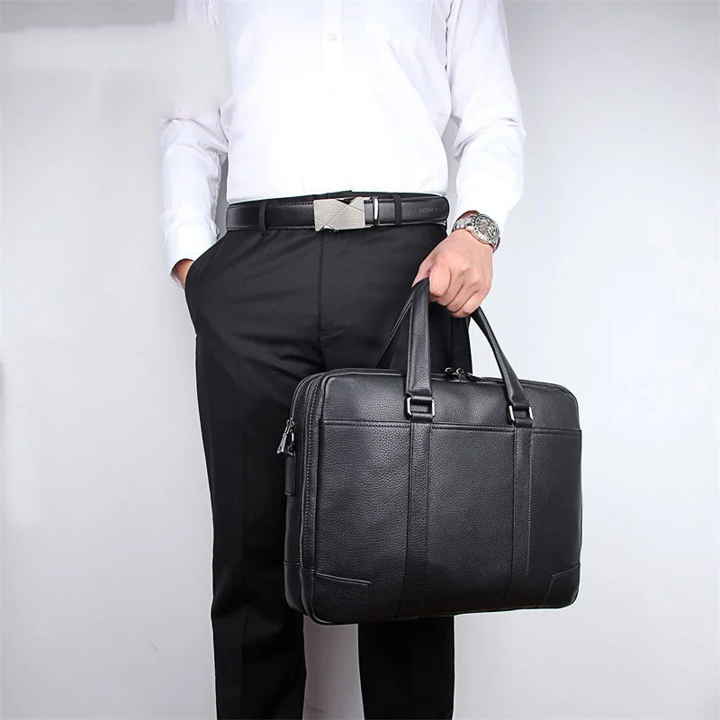 Men Briefcase Genuine Leather Messenger Office Bags Laptop Maletines Hombre Cuero Genuino Men's USSR Portfolio | Багаж и сумки