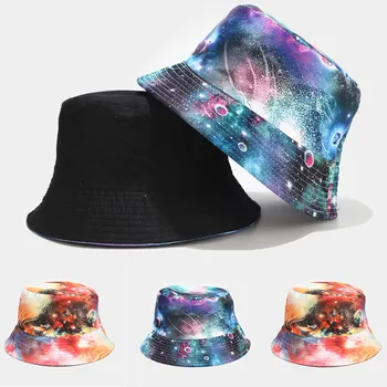 

Fashion 2020 Bucket Hat Unisex Printing Hip Hop Hat Lady Mens Sun Hat Summer Beach Hat Wear On Both Sides Cap Fisherman Flat Cap