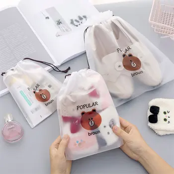 Travel Cosmetic Bag Transparent Waterproof Women Makeup Storage Bag Portable Household Toiletries Cartoons Storage Bag Stylish 1