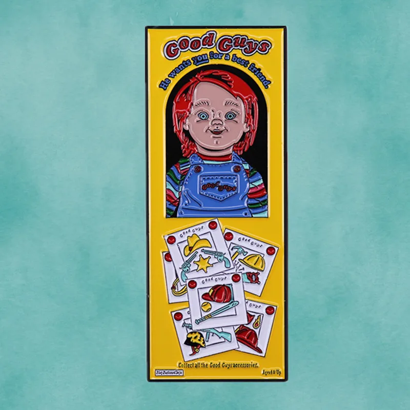 Chucky In Good Guy Box Spilla Smaltata Ti Vuole Per Un Best Friend Serial Killer Spilla Horror Halloween Badge