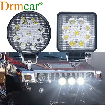 

1pcs 27W Work Light Car Led Flood Spot LED 12 volt led work lights for 4X4 ATV offroad trucks tractor 24V fog lamps