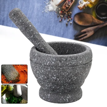 

New Resin Mortar Pestle Tool Set 11 Cm Large Mortar Kitchen Herbs Spices Food Shreding Grinding Tool For DIY Sauce Making Mills