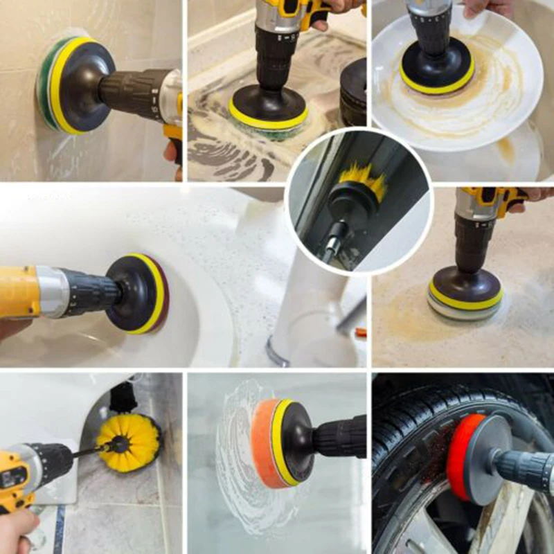 13pcs Drill Power Brush Scrubber Cleaning Brush All Purpose Bathroom Kitchen