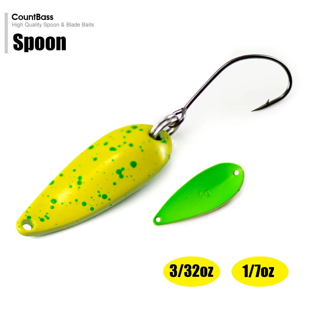 COUNTBASS Forellenlöffel 2,4 g und 4 g Angelköder mit Einzelhaken, Metallköder zum Gießen von Lachs, Hecht, Barsch, Messingmaterial – Detail 3