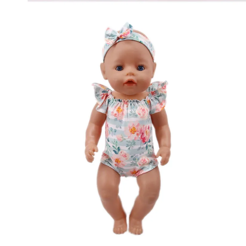 Кукла в купальнике 1 комплект = купальники для кукол+ повязка с цветами на голову аксессуары для 18 дюймов американская кукла& 43 см для ухода за ребенком для мам Кукла-младенец поколения для маленьких девочек - Цвет: n959