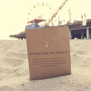 

New Necklace With Card You are amazing Gold sun star Pendant Noble and Delicate Silver Choker Valentine Day Christmas Gift