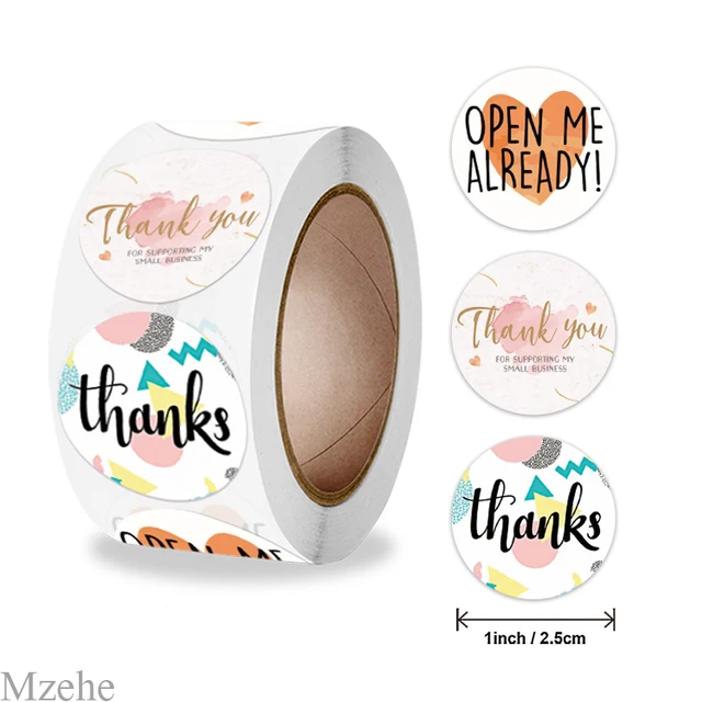 50-500pcs 1inch kraft paper Handmade Stickers Gift Sealing Sticker Festival Birthday Party Decorations Labels Thank you Stickers L