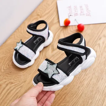 

Fashion Sequins Boys Girls Sandals Shoes Summer Toddler Casual Shoes For Boys Girls Star Princess Shoes Anti-Slip Baby Sandal