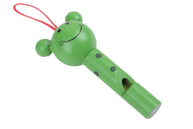 1pc Funny Wooden Toys Cartoon Animal Whistle Key Hanger Early Education Music Instrument Toy For Baby Children Gift Random Color 6