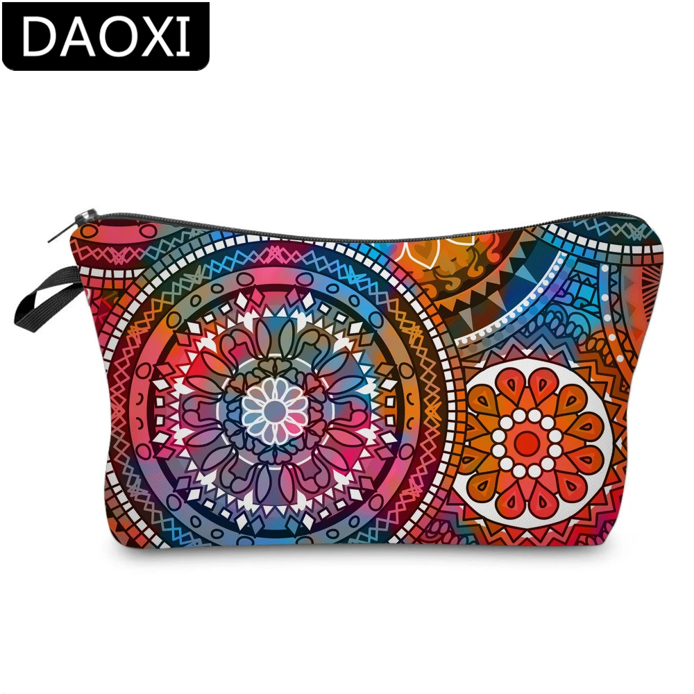 DAOXI мандала, косметичка, восхитительная, для девочек, с цветным цветком, маленькая косметичка для женщин, DX51555
