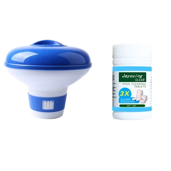 

100G Pool Cleaning Effervescent Chlorine Tablet Cage Swimming Pool Clarifier Chemical Floater Dispenser Home Clea