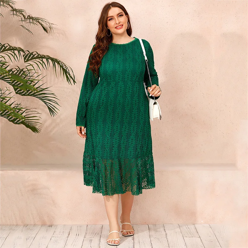 Lace Dress Women 2021 Autumn Winter 