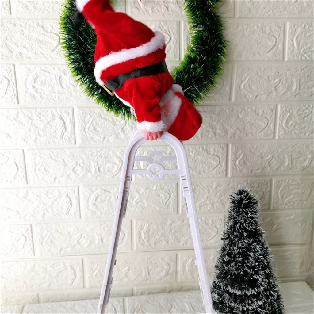 Merry Christmas Электрический Санта Клаус альпинистская лестница кукла отец Рождественская музыка вверх и вниз игрушка для детей год рождественские подарки