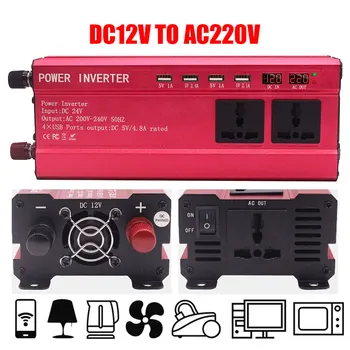 

Vehemo DC24V To AC110V Convert Inverter Car Inverter Transformer Car Power Inverter 2200W 4USB Power Inverter Adapter