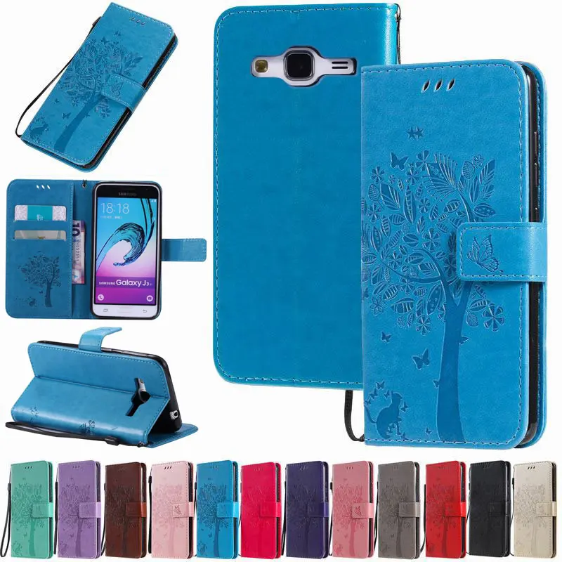 Чехол для Samsung Galaxy J3 2016 чехол цветной кожаный 3D J310 J 3 откидные чехлы бумажники 2017