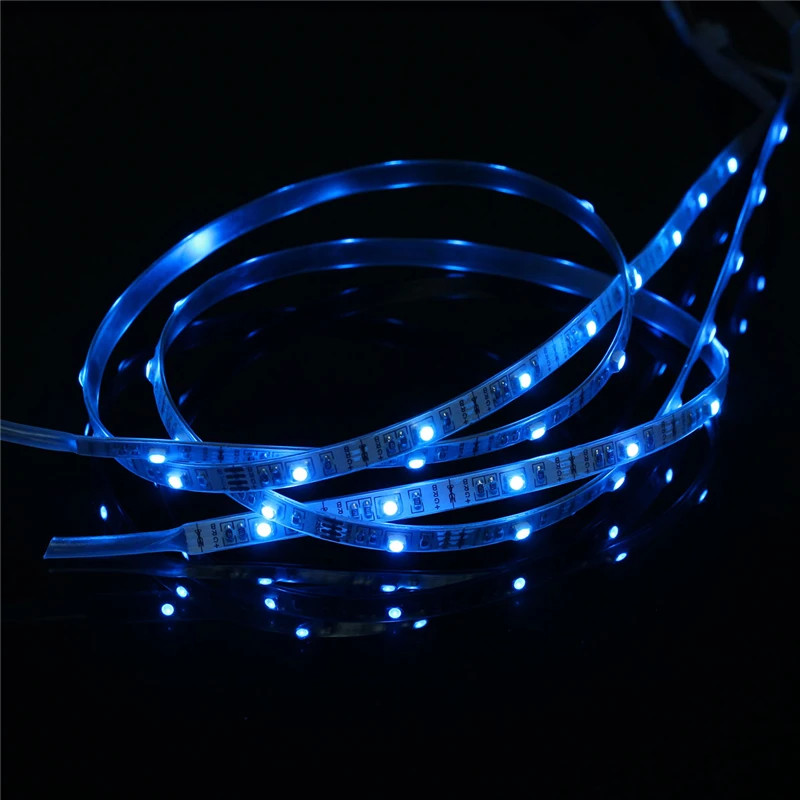 2 шт. 60 см 24 RGB светодиодные ленты мощность аккумулятора 3528 SMD USB меняющая цветную