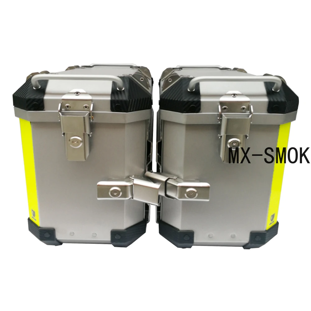 30L 38L Universal Silver Black Motorcycle Left Right Side Box Side Case Saddle Bag Luggage Pannier Cargo for Touring Motor Bike