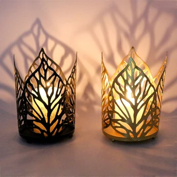 

Creative Wrought Iron Hollow Leaf Candle Holder Home Decoration Candle Holder Decoration Wedding Decoration