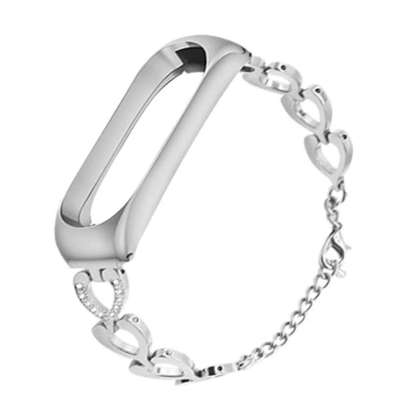 Браслет металлический браслет в форме сердца, браслет на цепочке, подарок для женщин, браслеты для Xiaomi Mi, 3/4 - Цвет: SV-1