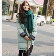 Женский зимний пуховик, Женское пальто, Толстая теплая верхняя одежда, белая куртка плюс