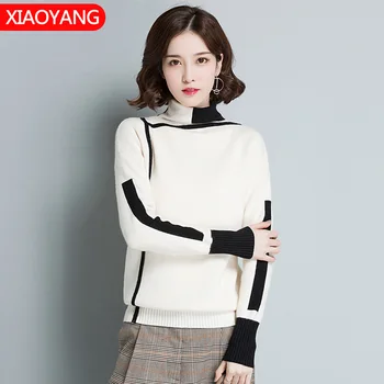 

2020 Autumn Winter cashmere sweater female pullover high collar turtleneck sweater women solid color lady Basic Sweater