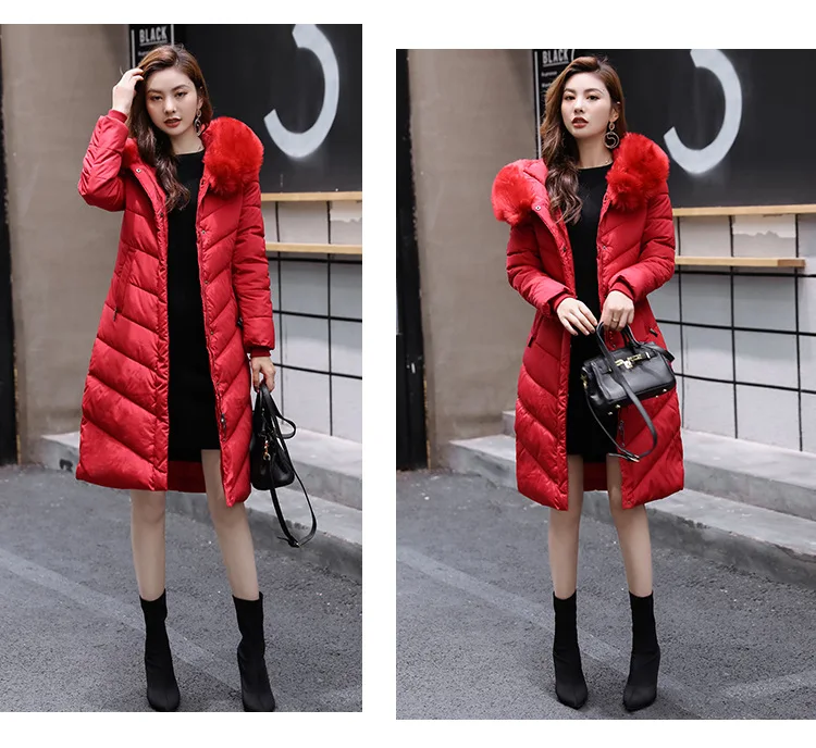 Длинный рукав, модный и теплым мехом женские теплые длинные парки для девочек свободные карманы зимняя стеганая куртка с капюшоном в стиле casual Для женщин Пальто