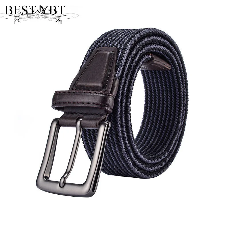 

Best YBT Unisex Canvas Belt Alloy Pin Buckle Belt Retro Weaving Elasticity Cowboy Pants Casual Sport Men And Women Hot Belt