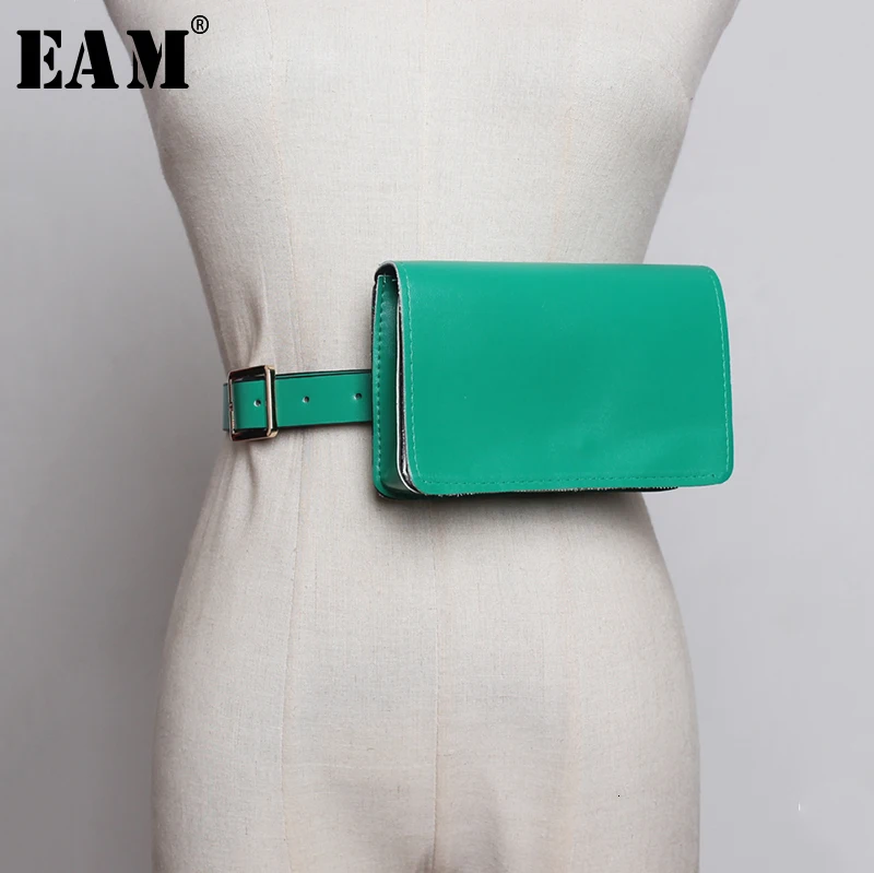 

[EAM] Pu Leather Mini-bag Buckle Long Belt Accessories Personality Women New Fashion Tide All-match Autumn Winter 2019 1B201