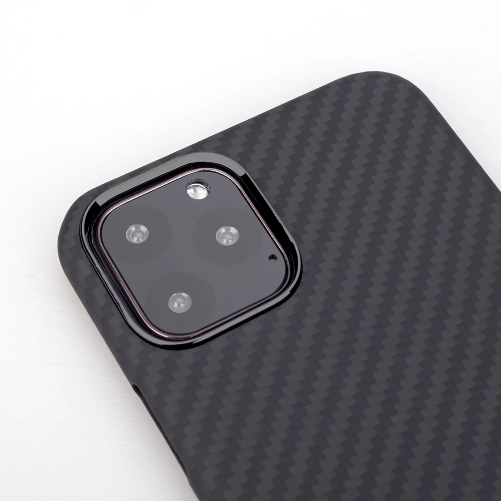 Ультра тонкий роскошный чехол из углеродного волокна для iPhone 11PRO, защитный чехол из арамидного волокна для iPhone 11 11Pro Max - Цвет: Black Ring