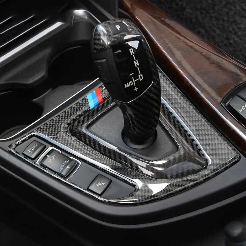 

For bmw F30 F34 Carbon Fiber Gear Shift Control Panel Decor Cover Car Styling Sticker Interior Trim 3 series 320i Accessories