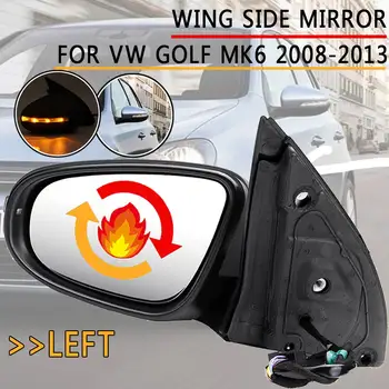 

6 Pin Side Heated Rear View Mirror For VW GOLF MK6 2008 2009 2010 2011-2013 Indicator Light Rearview Mirror Assembly Holder