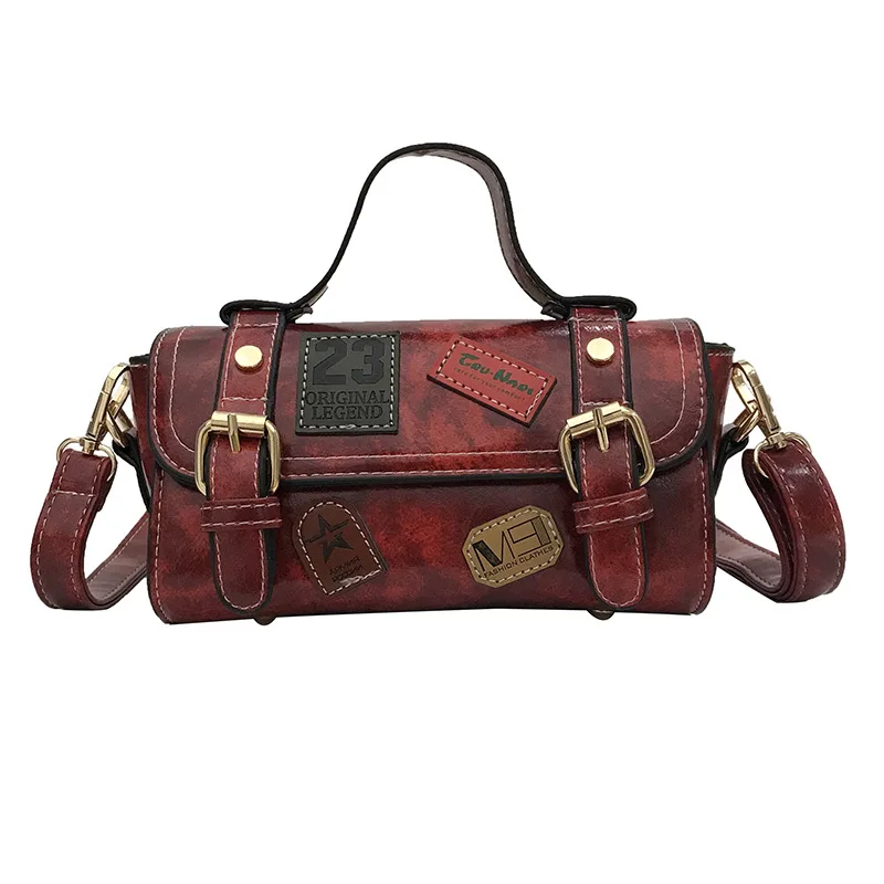 

Leather Luxury handbags Bags Designer Retro women Labels Women's Shoulder Messenger-Bag fashion Campus Senior Student Pillow Bag