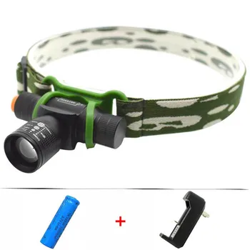 

Adjustable Focus Headlamp Rechargeable Q5 LED Headlight Zoomable 3 Modes Head Torch Lamp with 14500 Battery+Charger for Camping