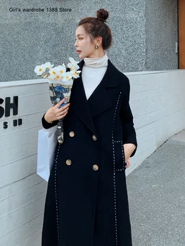 

Woollen coat for women small woman autumn winter 2020 new Korean loose style suit double woolen coat