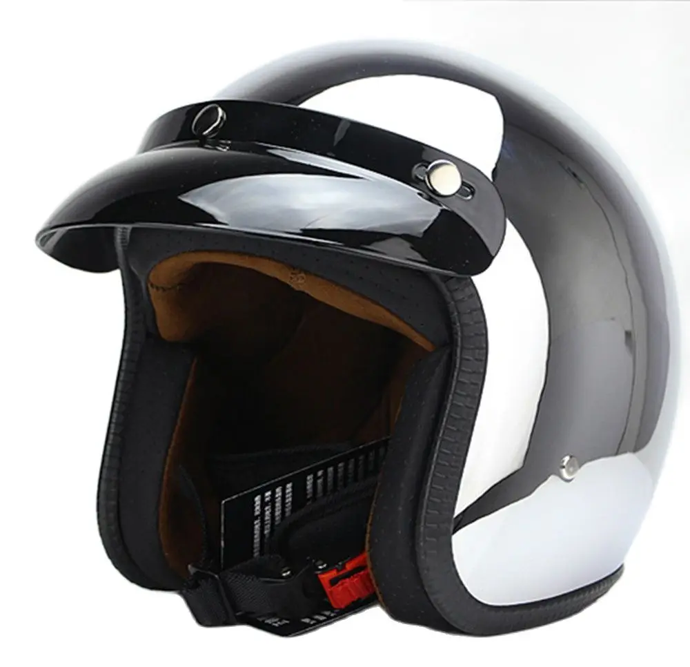 DOT Approved Retro Open-Face-Helmet 3/4 Motorcycle Helmet With Visor · Adults Vintage Motorcycle Half-Face Helmets For Jet Pilot Scooter Chopper Cruiser M~XL (57~62cm - View #6