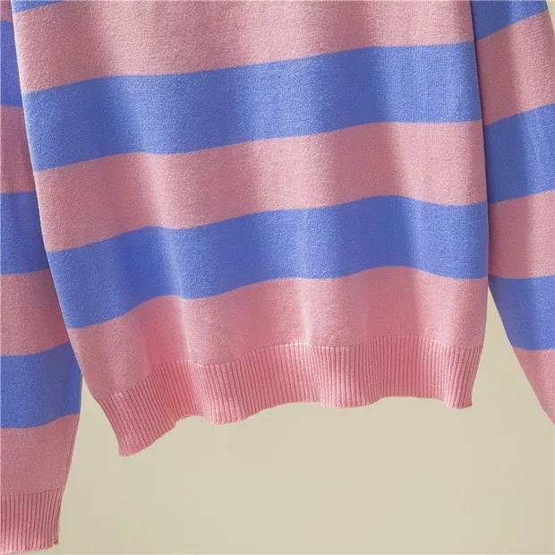 Shintimes пуловер, свитер в полоску для женщин, высокоэластичные женские свитера, свободный длинный рукав, осенняя одежда, корейский стиль, для женщин
