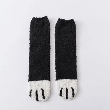 

Winter Warm Cat Paw Socks For Women Thick Coral Fleece Girls Sleeping Fuzzy Socks Home Floor Kawaii Claw Socks Christmas d3