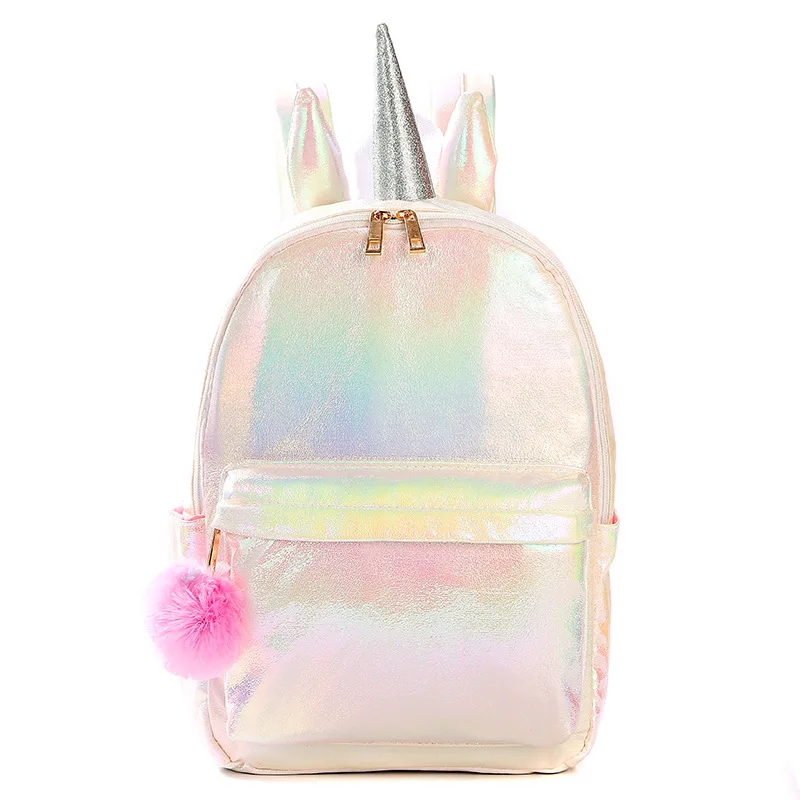 Модный милый детский рюкзак с единорогом, голографическое отражение, ПУ рюкзак для подростков и студентов, школьные сумки