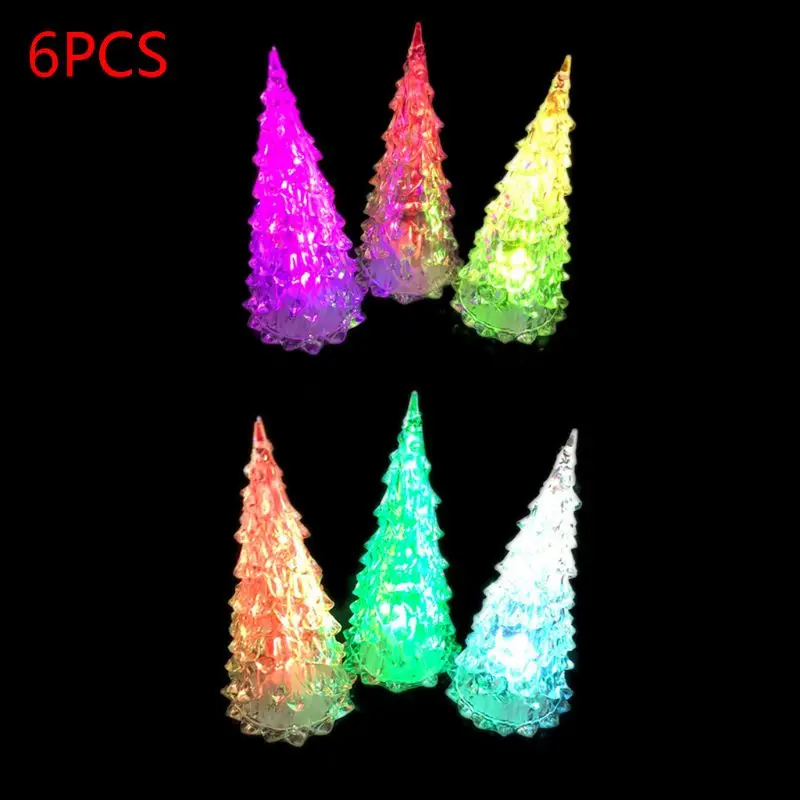 

Table Top Christmas Trees - Set of 6 - LED Lighted Acrylic Christmas Trees