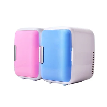

Hot 4L Mini Car Fridge Freezer Cooler Warm Use 12V Portable Icebox Travel Refrigerator for Camping Driving Pink
