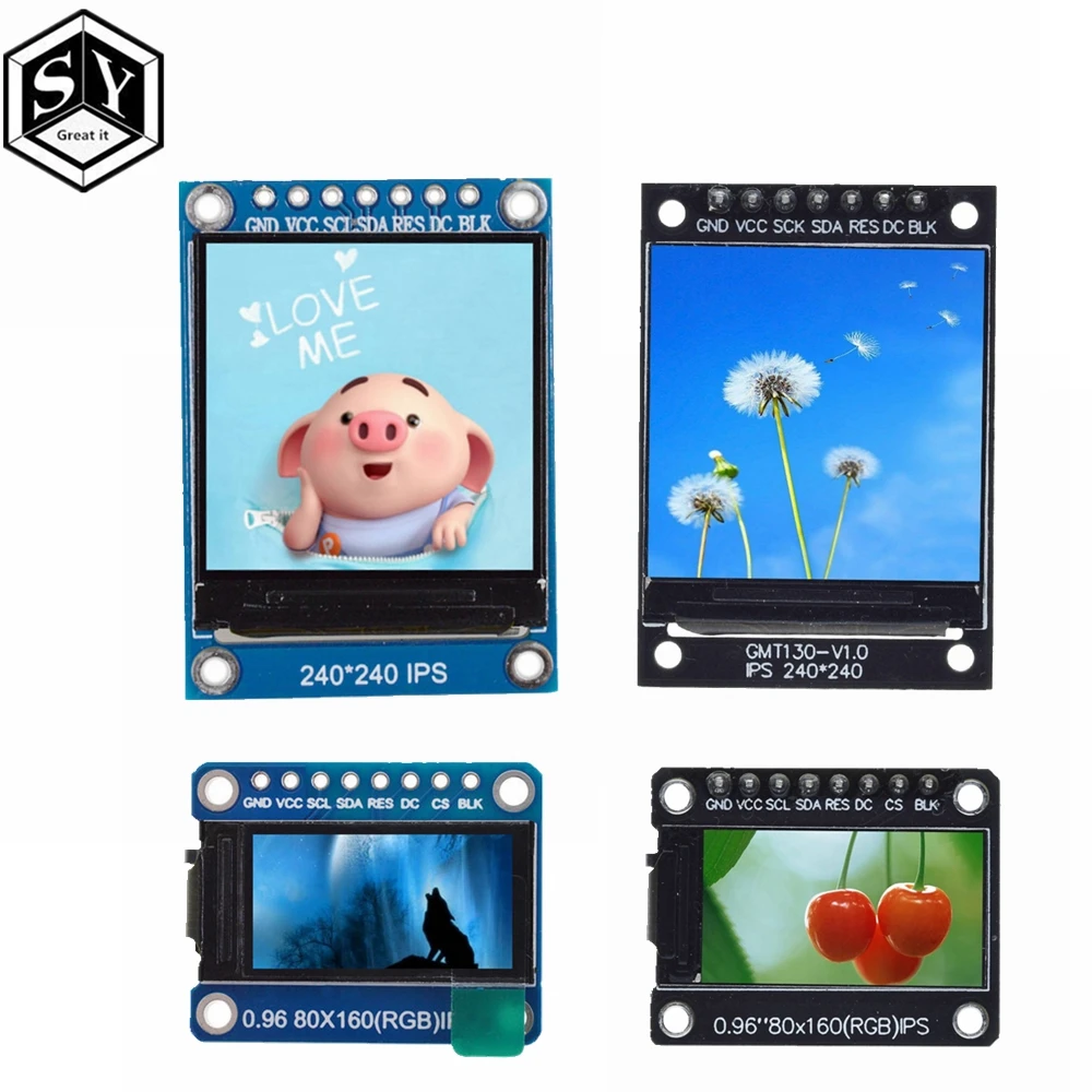 0.96/1.3'' Inch IPS Full Color 80x160 240x240 LCD Display Module SPI for Arduino 