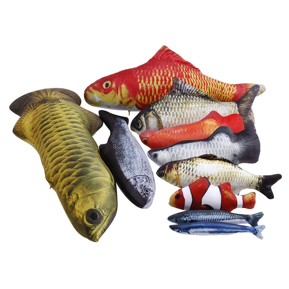 Pet Kitten Fish Shape Catnip Bite-resistant Playing Scratch Chewing Toy