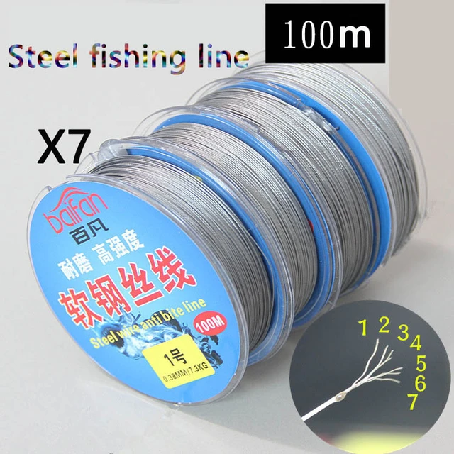 Fishing Wire  Fishing Line - 100m 7-braided Fly Fishing Braided Line Steel  Wire - Aliexpress