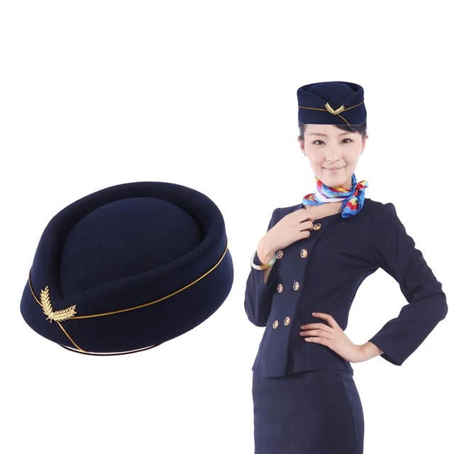 merknaam Verwachting Bestrooi Vrouwen Air Stewardess Hoed Wollen Stewardess Hoed Stewardess Cap Voor  Kostuum Cosplay Muzikale Prestaties-Maat M (Rood) - AliExpress