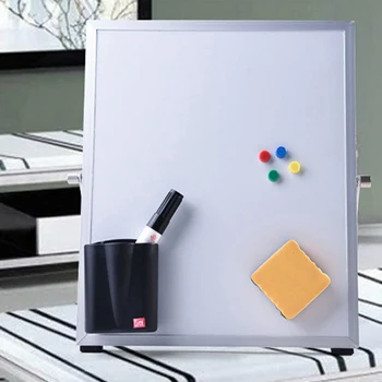 

Magnetic Whiteboard Writing Board Double Side with Pen Erase Magnets Buttons for Office School Desk Stand