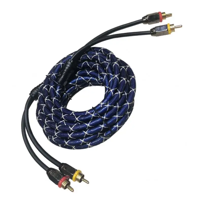 14.7ft Car Amplifier Stereo Audio RCA Cable Wire RFI EMI Noise Rejection
