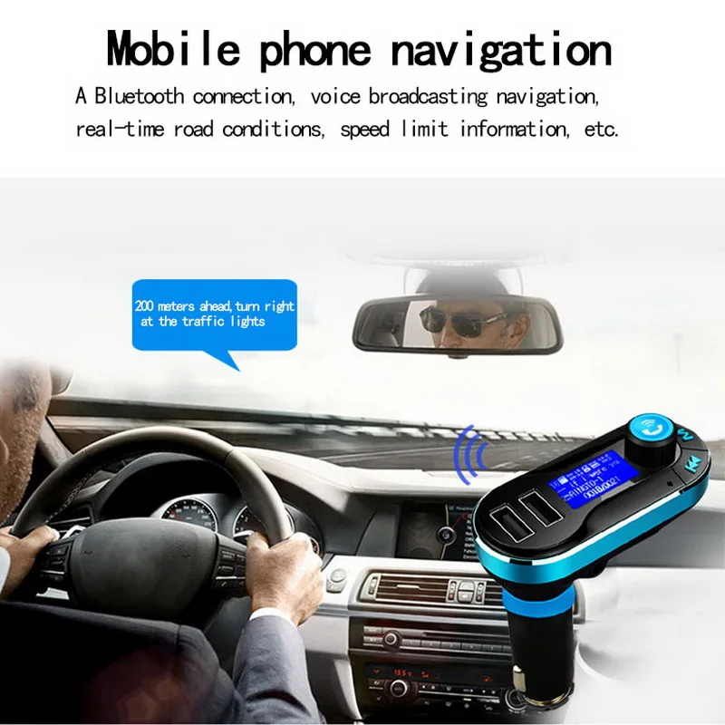 Bluetooth Car FM Transmitter MP3 Player Audio Adapter Hands-free Car Kit Audio Wireless Transmitter With 2 Outlets Car Charger